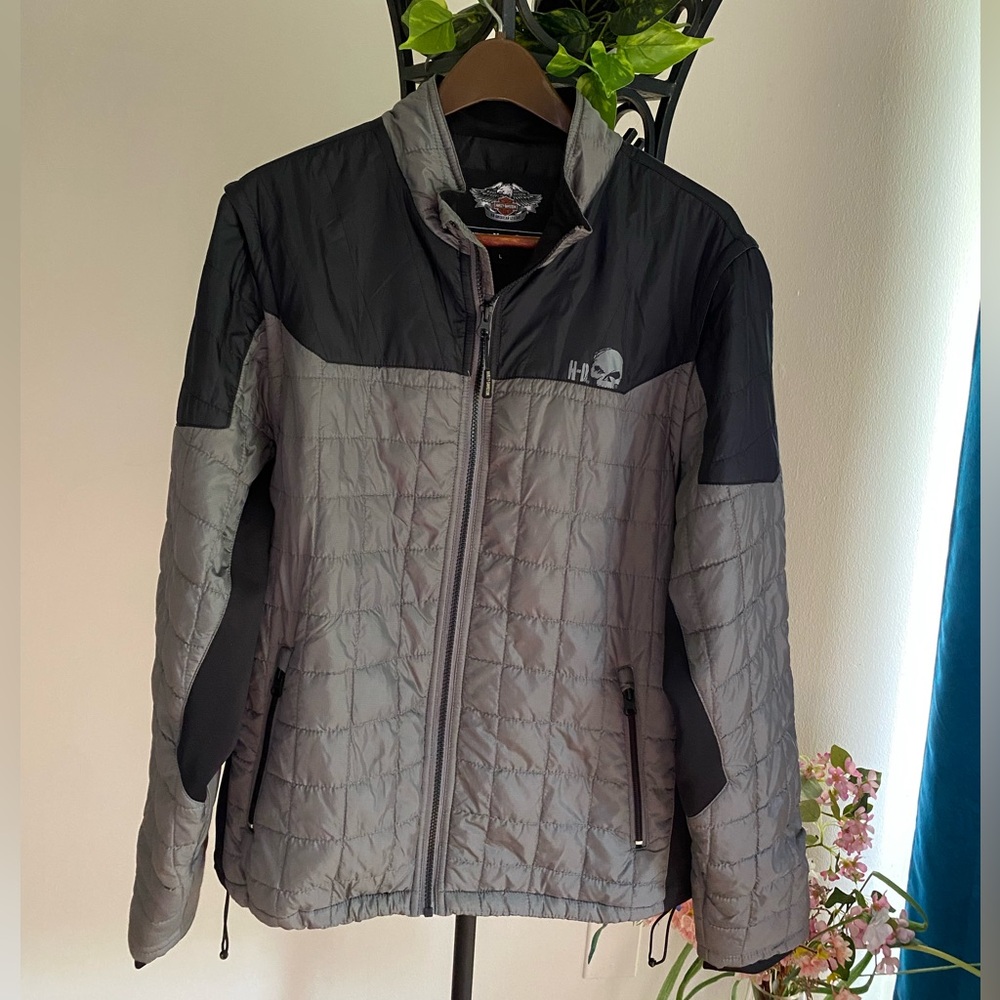 Harley-Davidson Black and Gray Ski Jacket SIZE L Packable Mid-layer jacket 97567